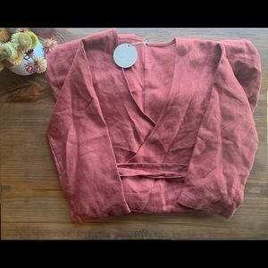 Beaton Linen Wrap Jumpsuit Sienna Size Small